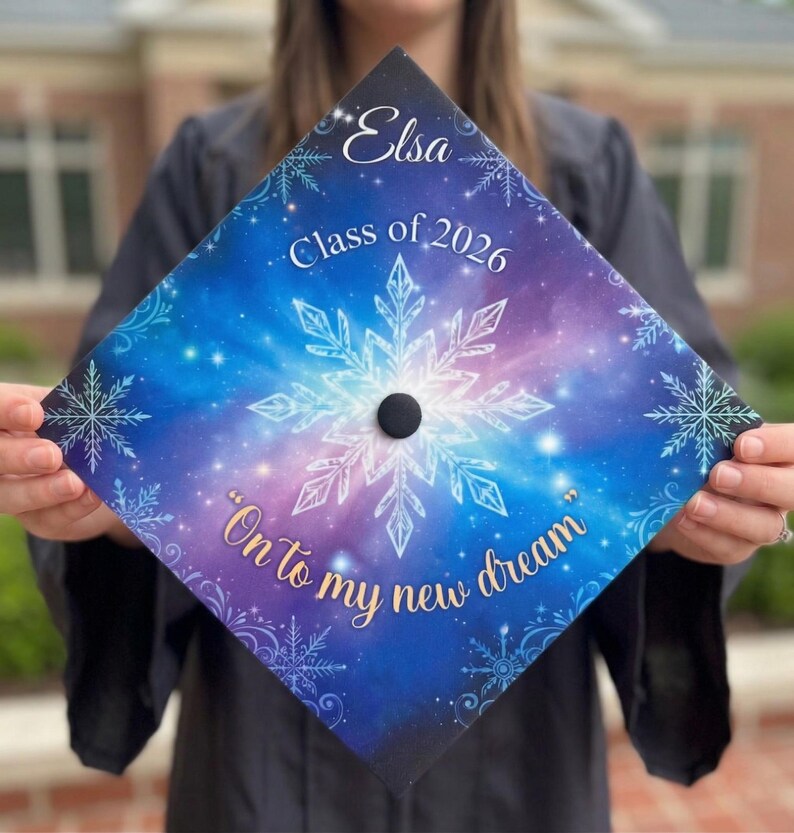Disney Frozen Graduation Cap Topper, Elsa Grad Cap Decor, Disney Frozen ...