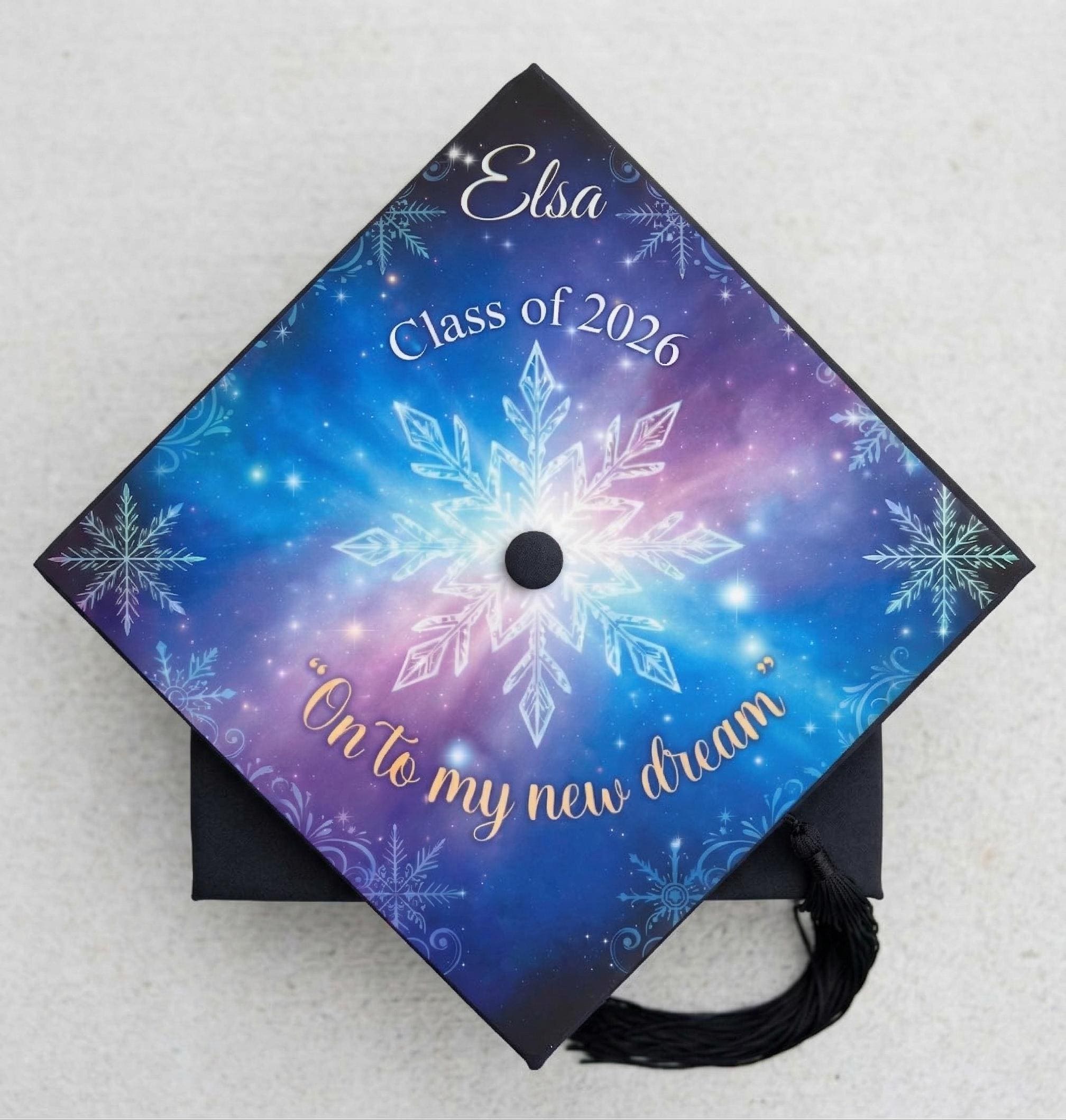 Disney Frozen Graduation Cap Topper, Elsa Grad Cap Decor, Disney Frozen ...