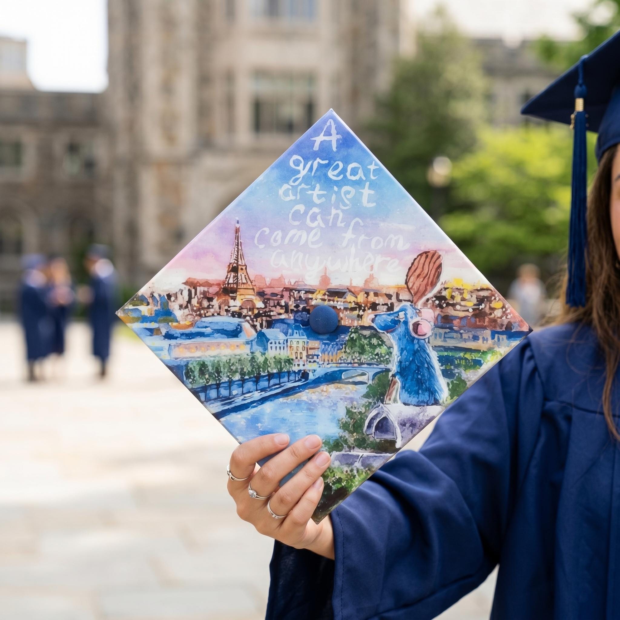 Ratatouille Graduation Cap Topper, Paris Disney Grad Cap Decor, Remy ...