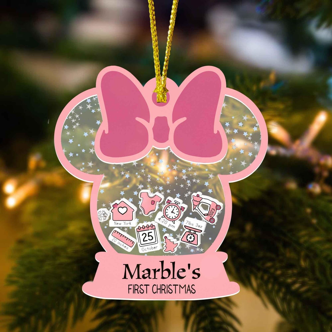 Personalized Minnie Mouse 1st Baby Christmas Ornaments, Baby Girl ...