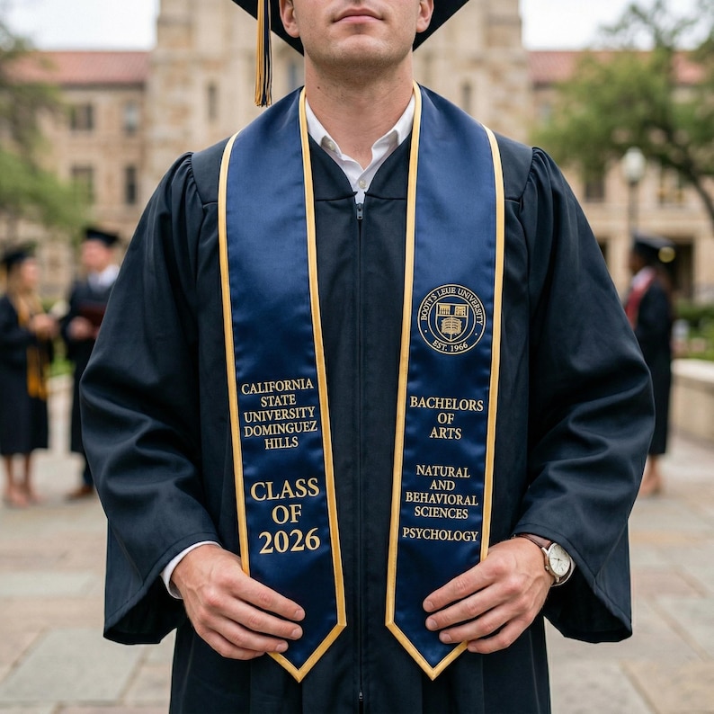 Psychology Graduation Stole, Bachelor of Arts Grad Stole 2026, Custom ...
