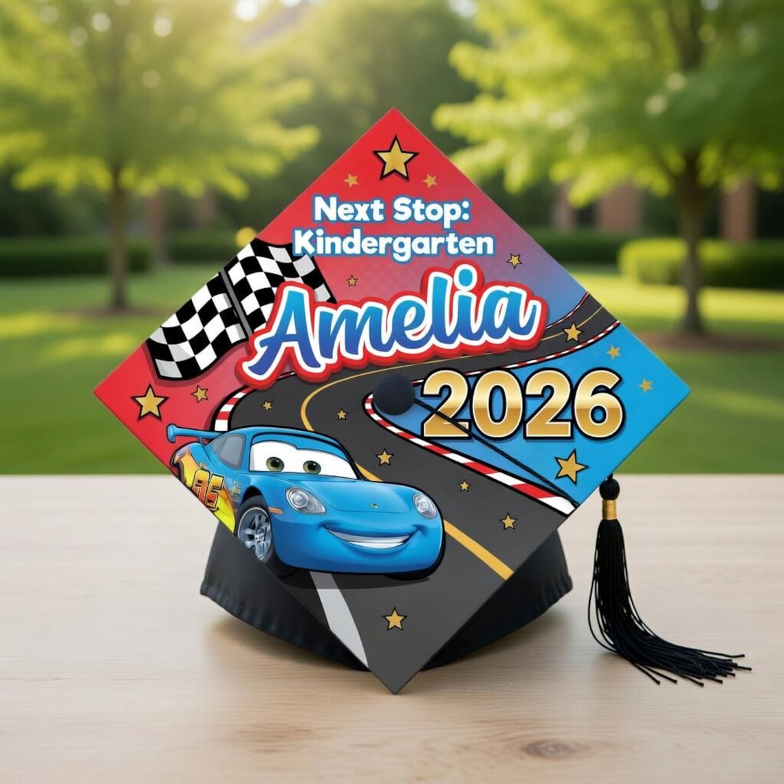 Cars Graduation Lay Disney Pixar Cars Graduation Cap Topper, Race Car Kinder Grad 2026 ...