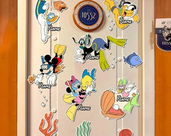 Custom Disney Beach Magnet, Disney Beach Vibe, Summer Vacation Magnet, Mickey Beach Summer Magnet, Disney Cruise Door Decor, Summer Trip