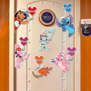 Custom Lilo and Stitch Cruise Balloon Magnet, Ohana Means Family, Stitch Angel Pudge, Disney Cruise Line Magnet, Family Cruise Ship