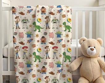 Manta de Toy Story, regalo para baby shower, manta personalizable, manta de Disney, decoración del hogar de Disney, manta de Woody y Buzz, manta Sherpa de Woody