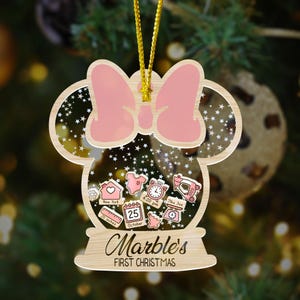 Custom Minnie Mouse First Christmas Ornament, Baby's First Christmas ...