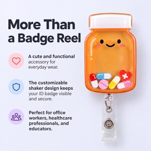 Baby Bottle Shaker Badge Reel, NICU Nurse Badge Clip, Pediatric Badge Holder, Kawaii Badge, ShakerBadge Reel, Cute Newborn Nurse Badge image 11