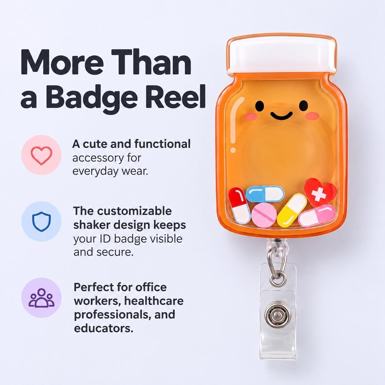 Baby Bottle Shaker Badge Reel, NICU Nurse Badge Clip, Pediatric Badge Holder, Kawaii Badge, ShakerBadge Reel, Cute Newborn Nurse Badge image 11