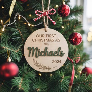 Personalized First Christmas Family Ornament, First Christmas Married Ornament, Married Christmas Ornament, Marriage Gift