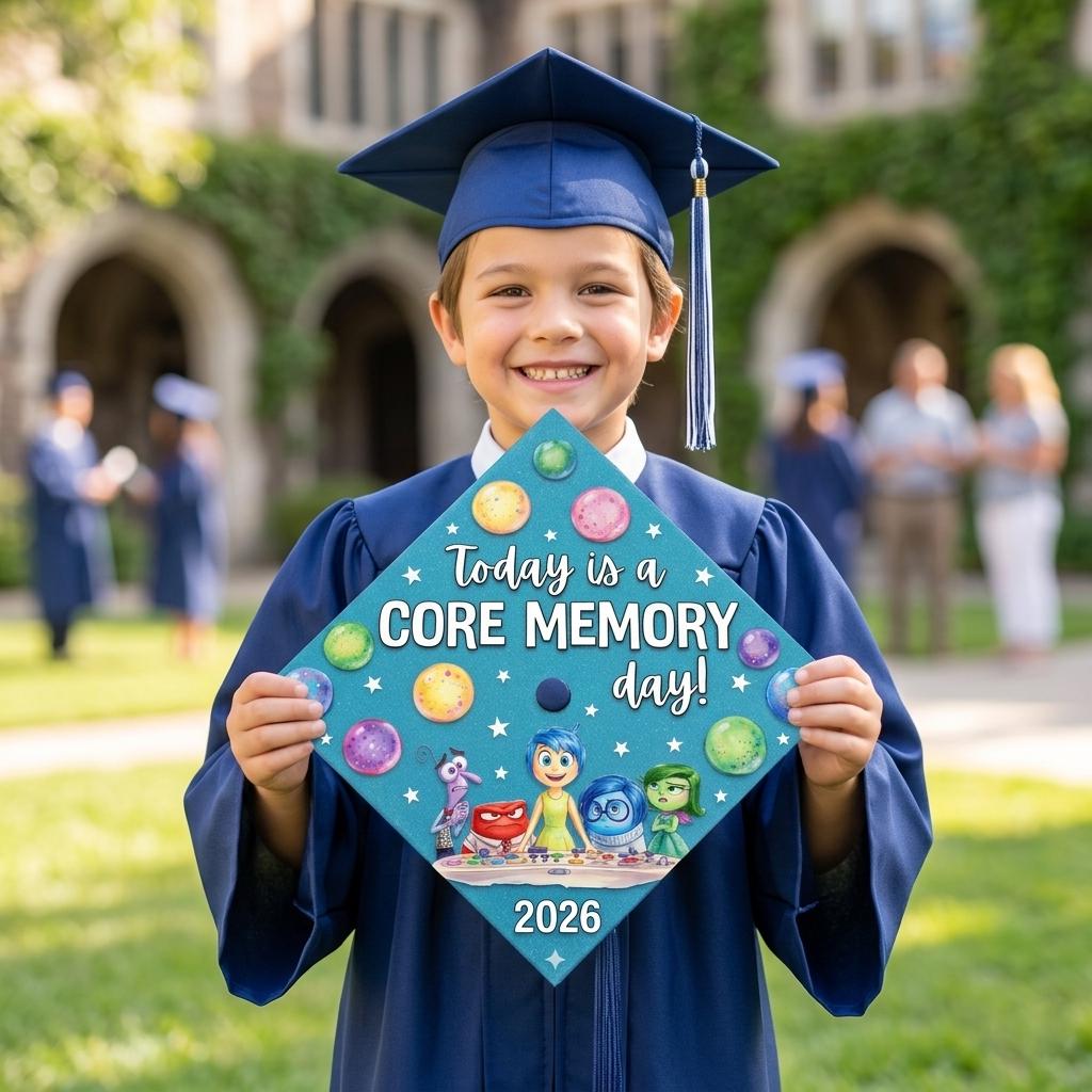 Inside Graduation Cap Inside Out Grad Cap Topper, Core Memory Graduation Topper, Custom Class ...