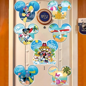 Custom Mickey & Friends Disney Cruise 2025 Magnet, Mickey Captain Magnet, Family Cruise Ship Stateroom Door Decor, Family Cruise 2025