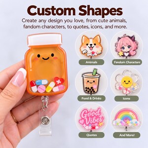 Baby Bottle Shaker Badge Reel, NICU Nurse Badge Clip, Pediatric Badge Holder, Kawaii Badge, ShakerBadge Reel, Cute Newborn Nurse Badge image 9