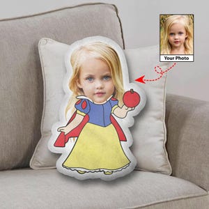 Almohada facial personalizada, almohada de princesa personalizada, lindo regalo de cumpleaños para niña, almohada fea y divertida, almohada con forma de foto, decoración de princesa de peluche