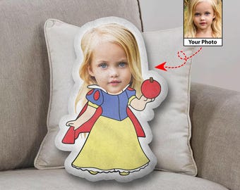 Benutzerdefiniertes Gesichtskissen, personalisiertes Prinzessinkissen, niedliches Geburtstagskindgeschenk, lustiges hässliches Kissen, Foto-geformtes Kissen, gefülltes Prinzessinnendekor