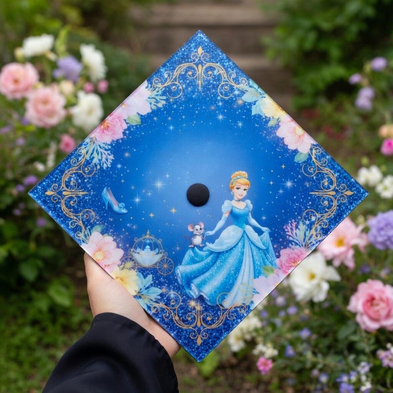 Disney Princess Graduation Cap Topper, Cinderella Grad Cap Decor, Dream ...