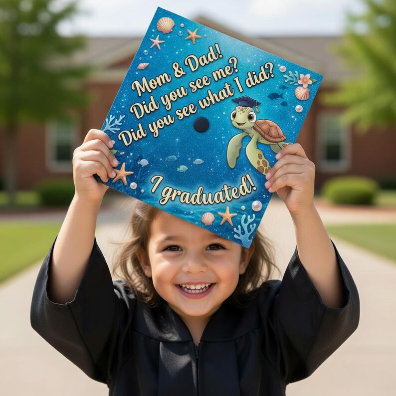 Grad Turtle Finding Nemo Graduation Cap Topper, Disney Sea Turtle Grad Cap, Funny I ...