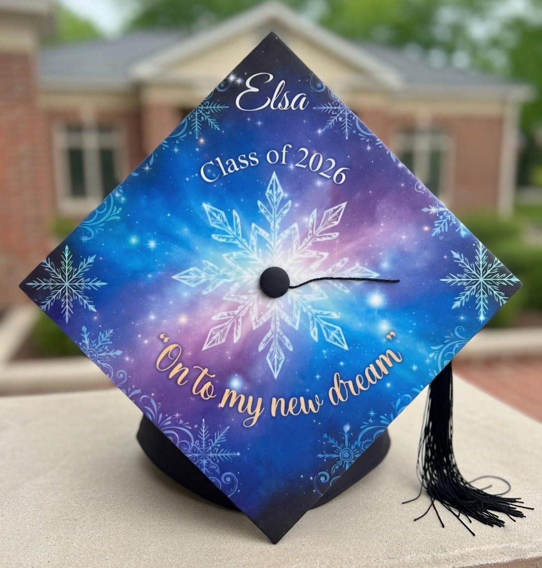 Disney Frozen Graduation Cap Topper, Elsa Grad Cap Decor, Disney Frozen ...