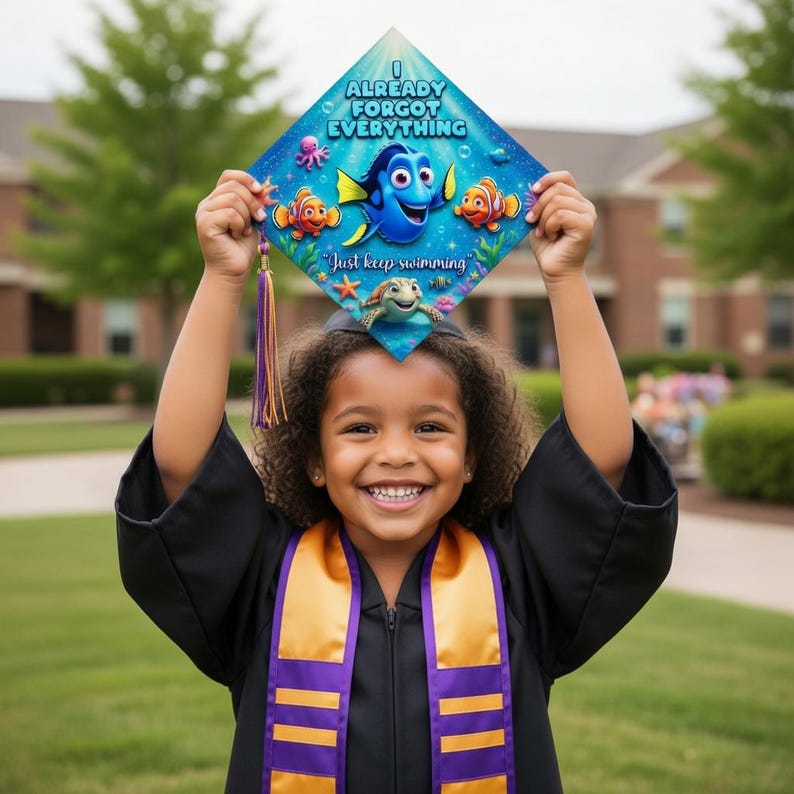 Finding Nemo Inspired Grad Cap Topper, Disney Graduation Cap Topper ...