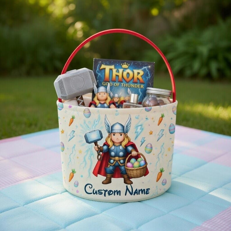 Personalized Marvel Thor Easter Basket, Superhero Easter Basket for ...