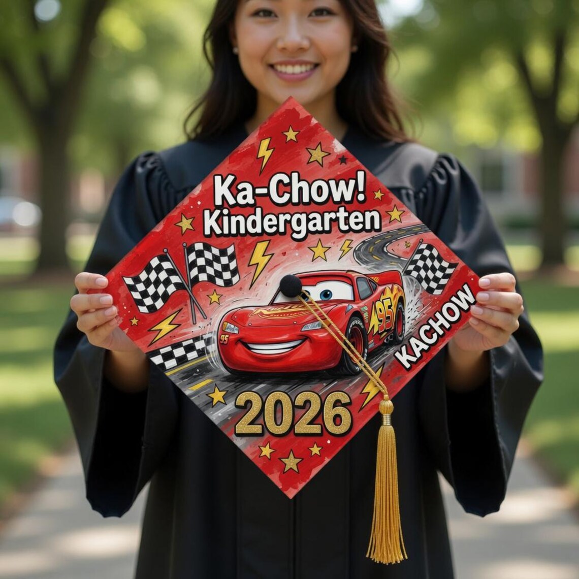 Cars Lightning Mcqueen Graduation Cap Topper, Disney Pixar Cars Grad ...