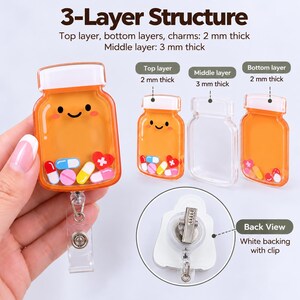 Baby Bottle Shaker Badge Reel, NICU Nurse Badge Clip, Pediatric Badge Holder, Kawaii Badge, ShakerBadge Reel, Cute Newborn Nurse Badge image 10