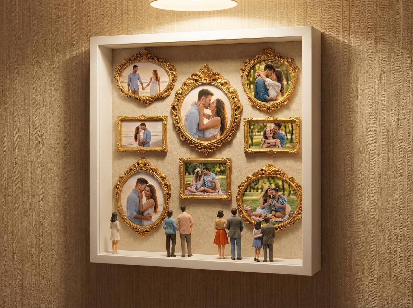 DIY Couple Mini Museum Box, LED Memory Display With Wood Frames, Couple ...