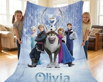 Custom Name Frozen Fleece Blanket, Elsa Queen Blanket, Frozen Blanket, Frozen Movie Blanket, Custom Name Elsa Blanket