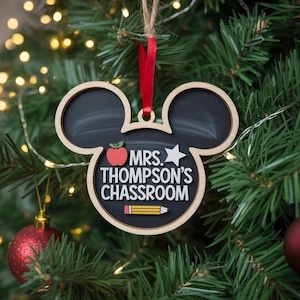Custom Disney Teacher Classroom Ornament, Best Teacher Ever, Kindergarten Teacher Gift, Disney Teacher 2025 Gift, Teacher Appreciation