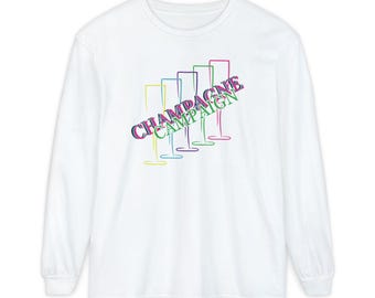 Unisex Garment-gefärbtes Langarm-T-Shirt