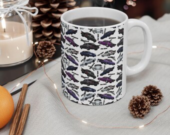 Foxbody Drag Car Pattern Mug | Vintage Cars Repeat Print