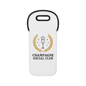 Chic Champagne Social Club Wein Tragetasche | Perfektes Geschenk für Weinliebhaber, Brautparty, Picknicks, Feiern oder jedem Anlass