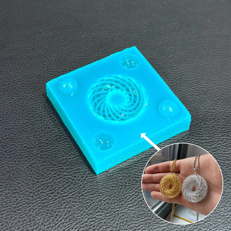 3Dロダンコイルシリコンモールド：表面を滑らかにしたPEMF鋳造モールド - 鏡面仕上げ 40mm Pair