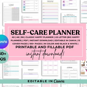 Self Care Planner: Wellness Journal Prompts, 150+ Pages (Printable PDF)