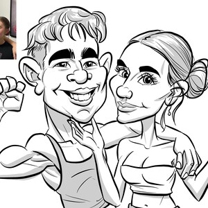 GESCHENK Karikatur eines Paares vom Foto * DIGITAL PRODUKT-keine physische Kopie *