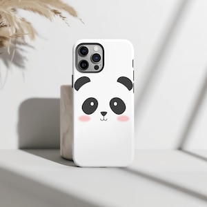 Kawaii White Panda Cover Phone Case Cute Girly Soft Girl Aesthetic iPhone 15 14 13 12 11 Pro Max 8 Plus X Samsung Galaxy S24 S22 S20