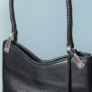 Bolsa de ombro em couro estilo hobo Brighton Gina com alça trançada imagem 2