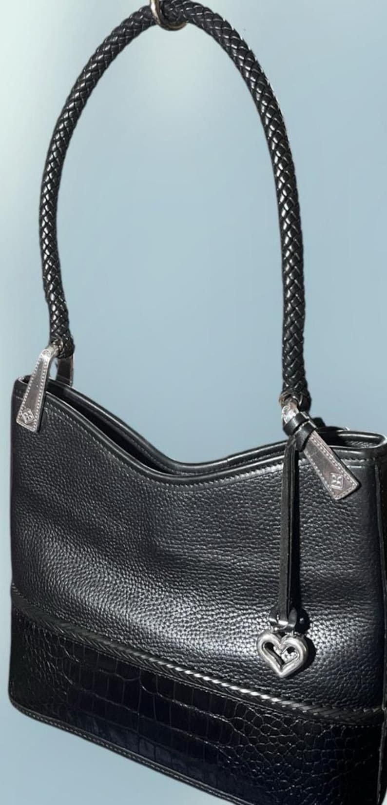 Bolsa de ombro em couro estilo hobo Brighton Gina com alça trançada imagem 2