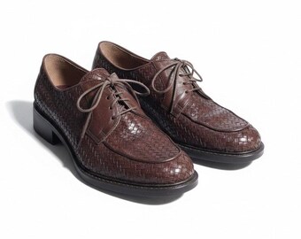 Vintage Dieppa Restrepo Orange Leather Loafers Dress Shoes  display picture 2