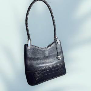 Bolsa de ombro em couro estilo hobo Brighton Gina com alça trançada imagem 1