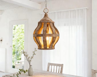Beunruhigt Finish Holz Anhänger Licht, Shabby Chic Laterne Anhänger Licht, einzigartige Küche Insel Licht, Bauernhaus Wohnkultur