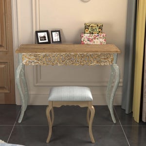 Vintage Wooden Console Table French Farmhouse Table Bedside Table Entryway Table Decorative Table Carved Living Room Sofa Side Table