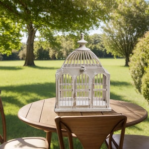 Hanging Bird Cage Decorative Bird Cage Vintage Metal Bird Cage Antique Style Bird Cage Country Garden Decor Wedding Gifts New Home Decor