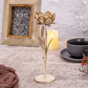 Antique Lotus Candle Holder Elegant Candlestick Handmade Candle Holder Ornate Candle Holder Desktop Decor Wedding Gifts