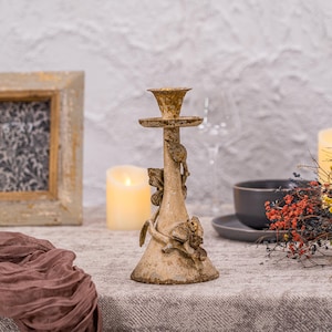 Floral Candle Holder Antique Finish Candle Holder French Decor Candle Holder Rustic Home Decor Wedding Supplies