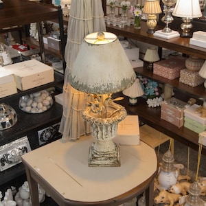 Shabby Chic Table Lamp Metal Shade Table Lamp French Country Table Lamp Floral Decorative Table Lamp Bedside Lamp Reading Lamp Home Decor