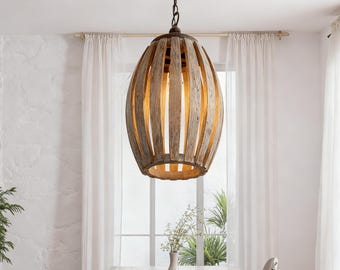 Hölzerne Laterne Pendelleuchte, Shabby Chic Anhänger Lampe, Rustikale Laterne Licht, Bauernhaus Wohndekor, Einzigartige Leuchte