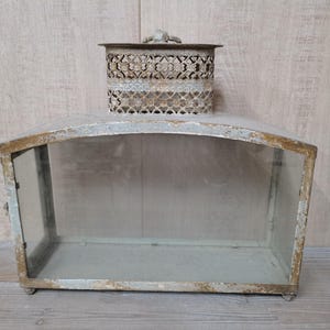 Vintage Transparent Lantern Metal Lantern Hanging Lantern Shabby Chic Lantern Indoor and Outdoor Lantern Decoration Housewarming Gifts