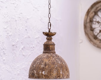 Cream Shade Pendant Lamp Gold Rust Finish Pendant Ceiling Light Kitchen Island Lighting Modern Farmhouse Hanging Lights Art Deco Lighting