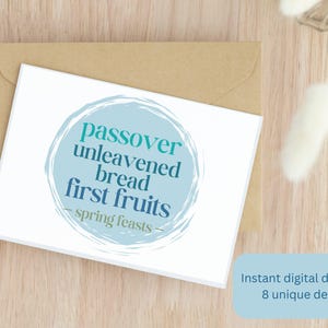 Passover Cards Printable Spring Feasts Cards Unleavened Bread Jewish Cards Torah Observant Cards Jewish Holiday Cards Spring Feasts Cards