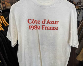 80s CÔTE D&#39;AZUR 1980 washed white tee